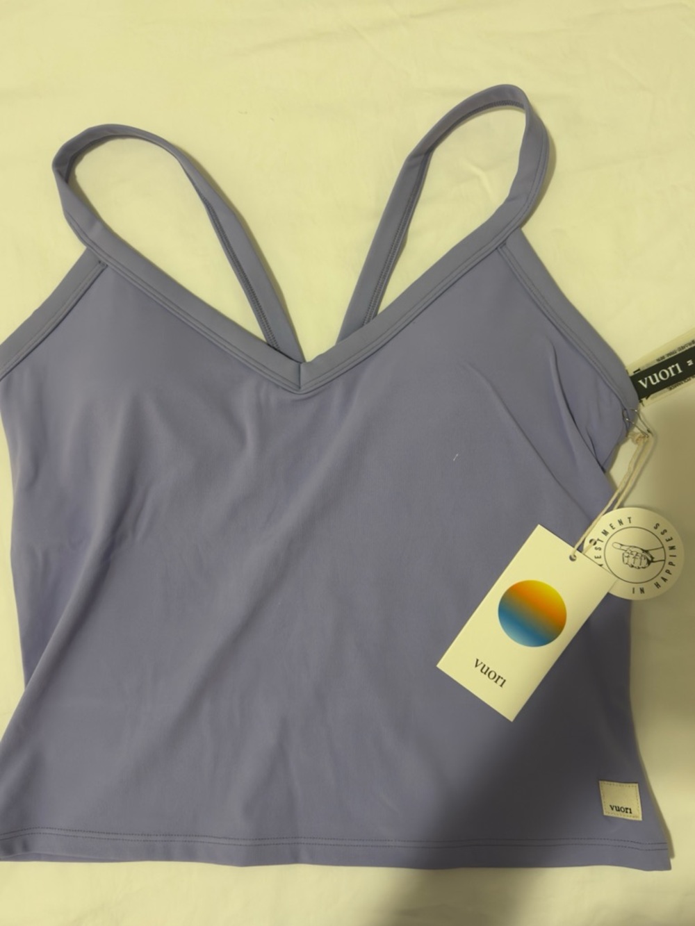 Vuori AllTheForm V Neck Tank Hyacinth NEW - Picture 2 of 4